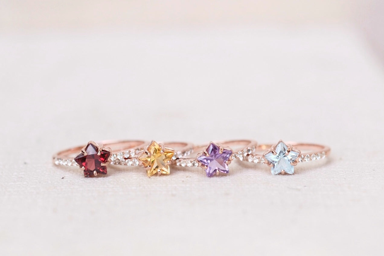 Aglae Star Rings - Amethyst