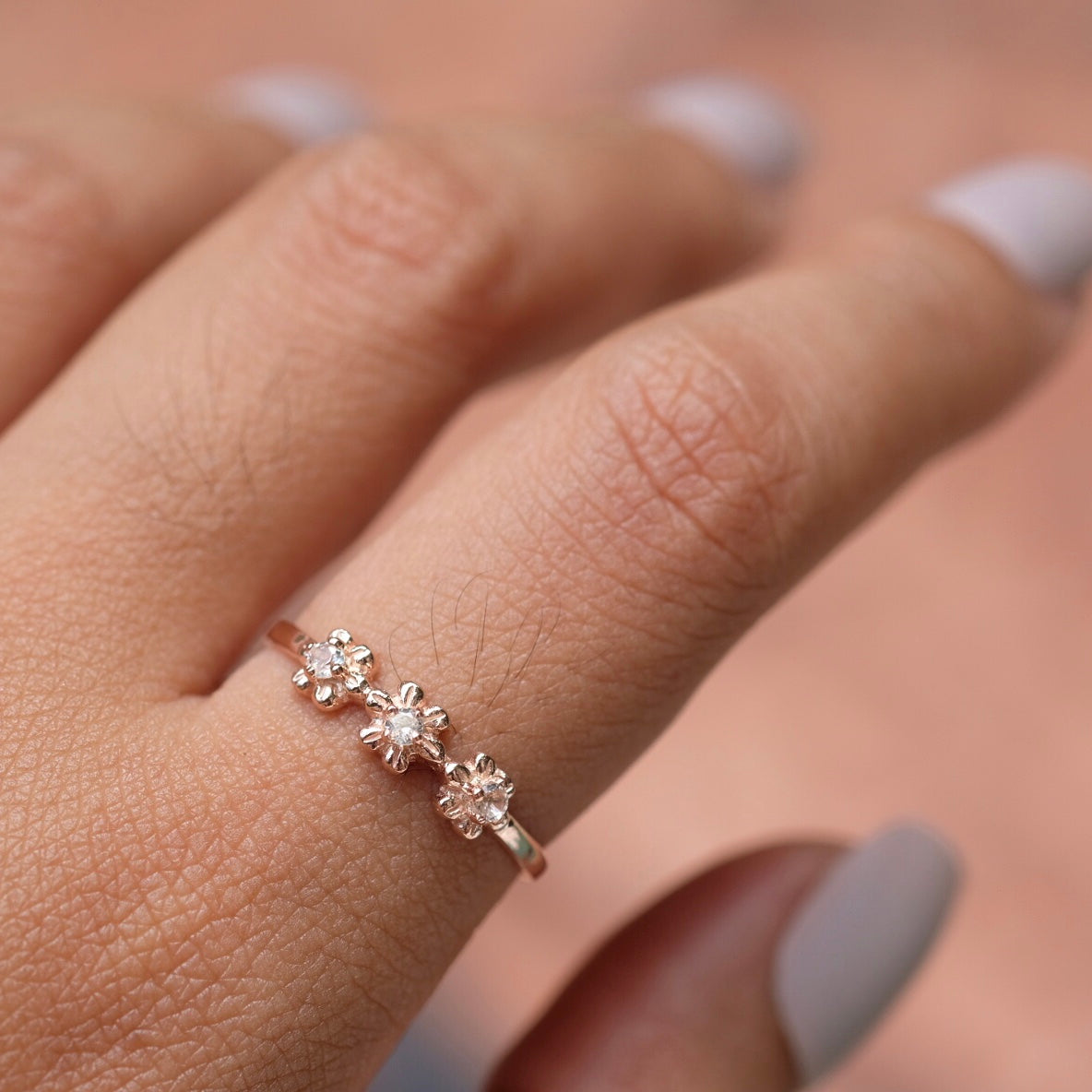 Daisy Rings - White Topaz