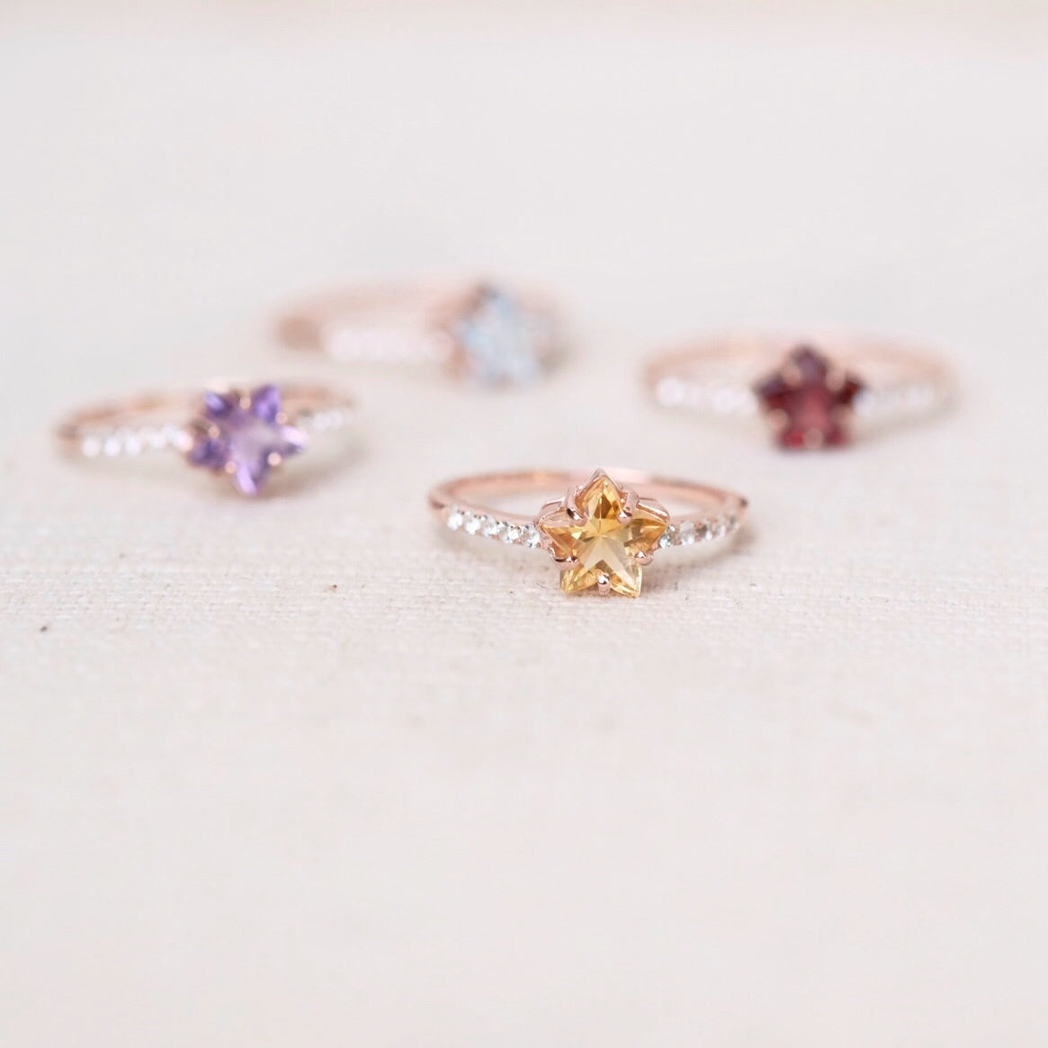 Aglae Star Rings - Citrine