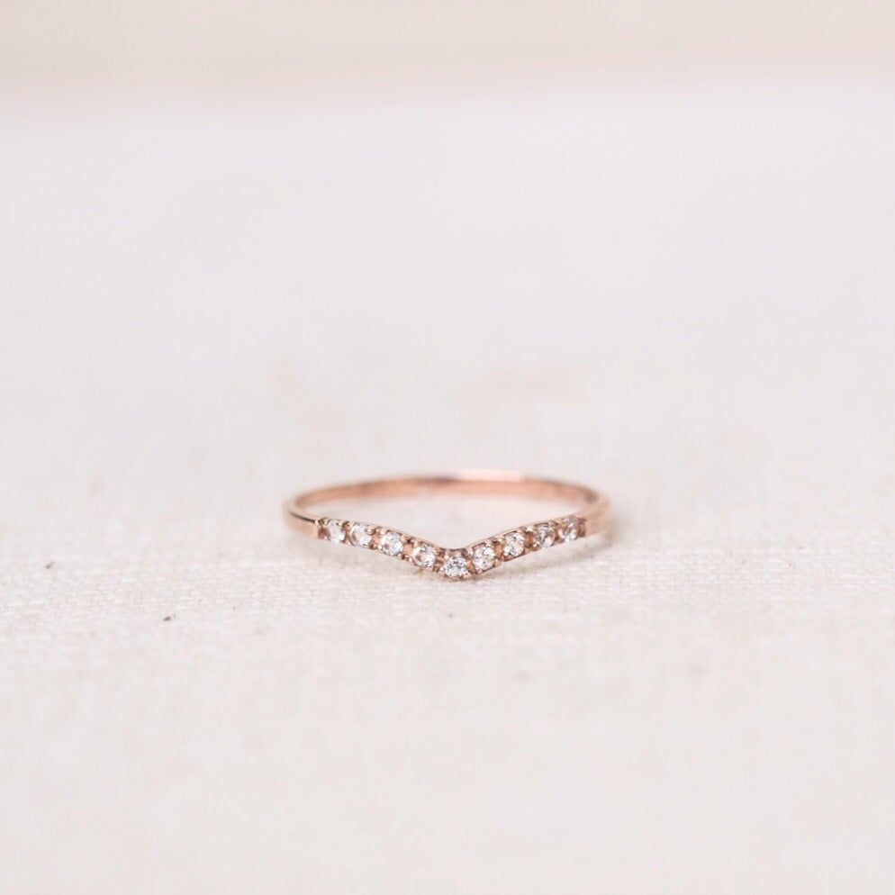 V Rings - White Topaz