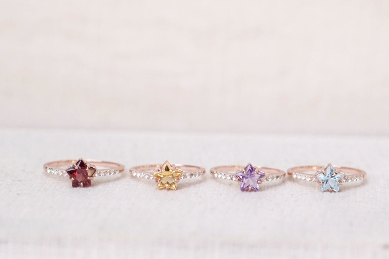 Aglae Star Rings - Amethyst