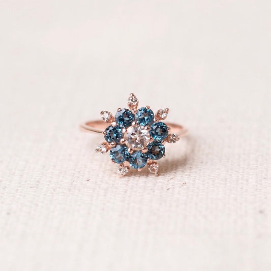 Fleur Rings - London Blue Topaz