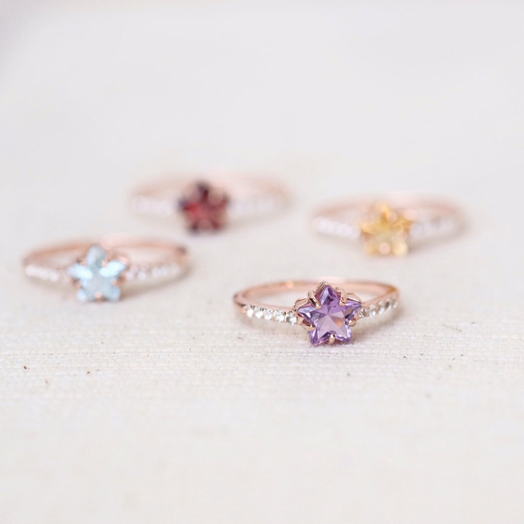 Aglae Star Rings - Amethyst
