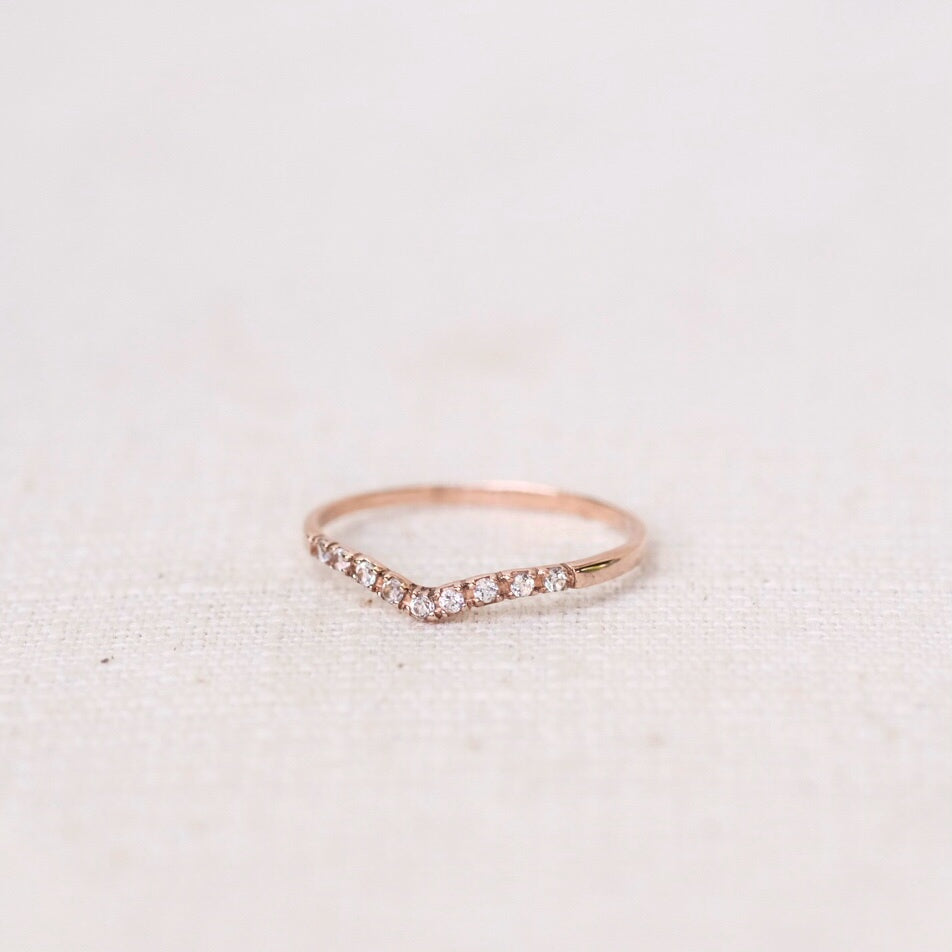 V Rings - White Topaz