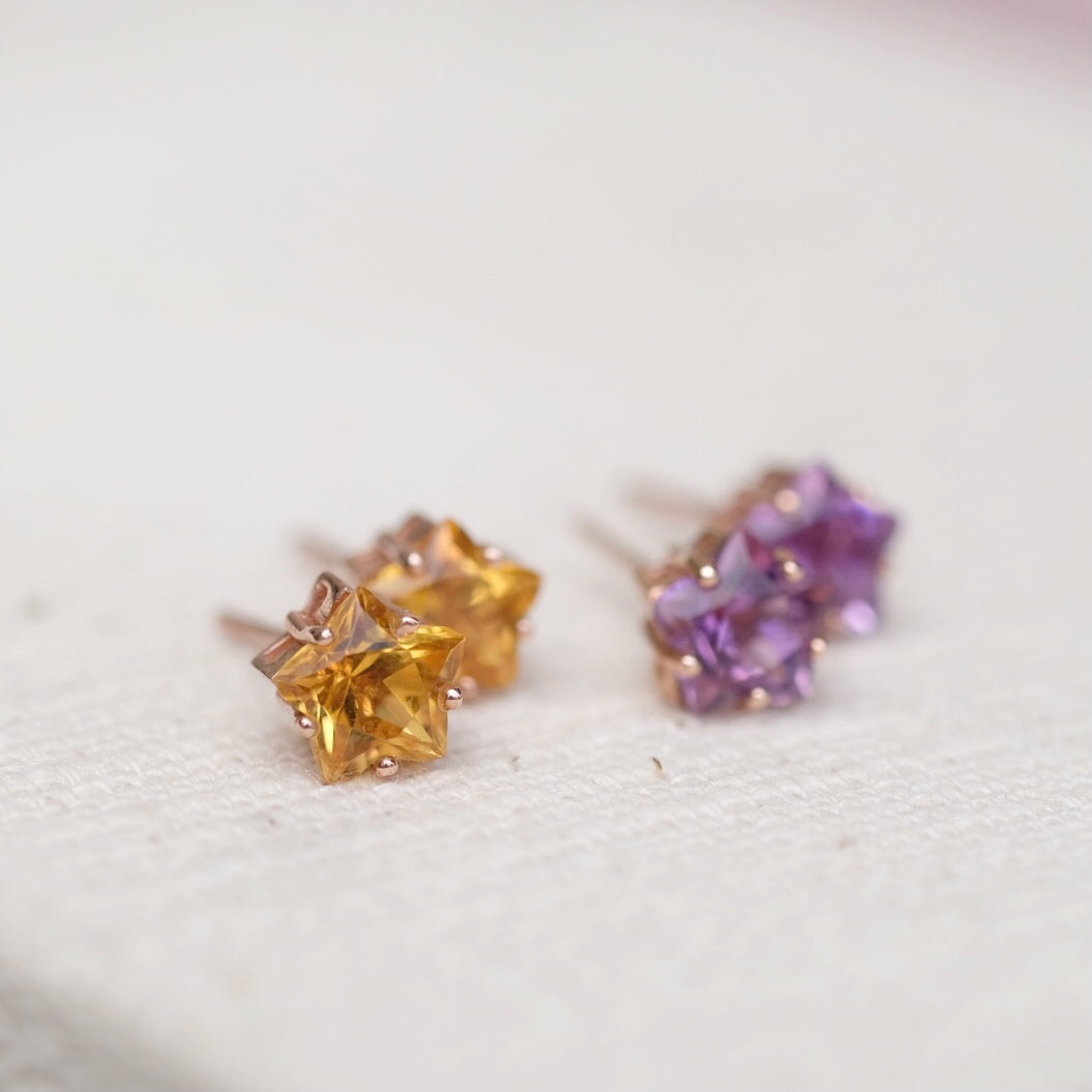 Aglae Star Earrings - Amethyst