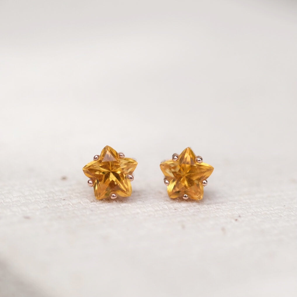 Aglae Star Earrings - Citrine