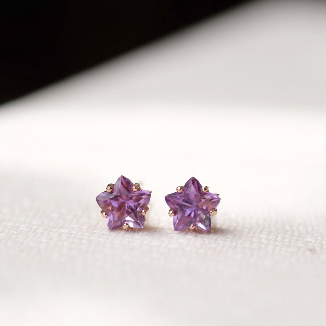 Aglae Star Earrings - Amethyst
