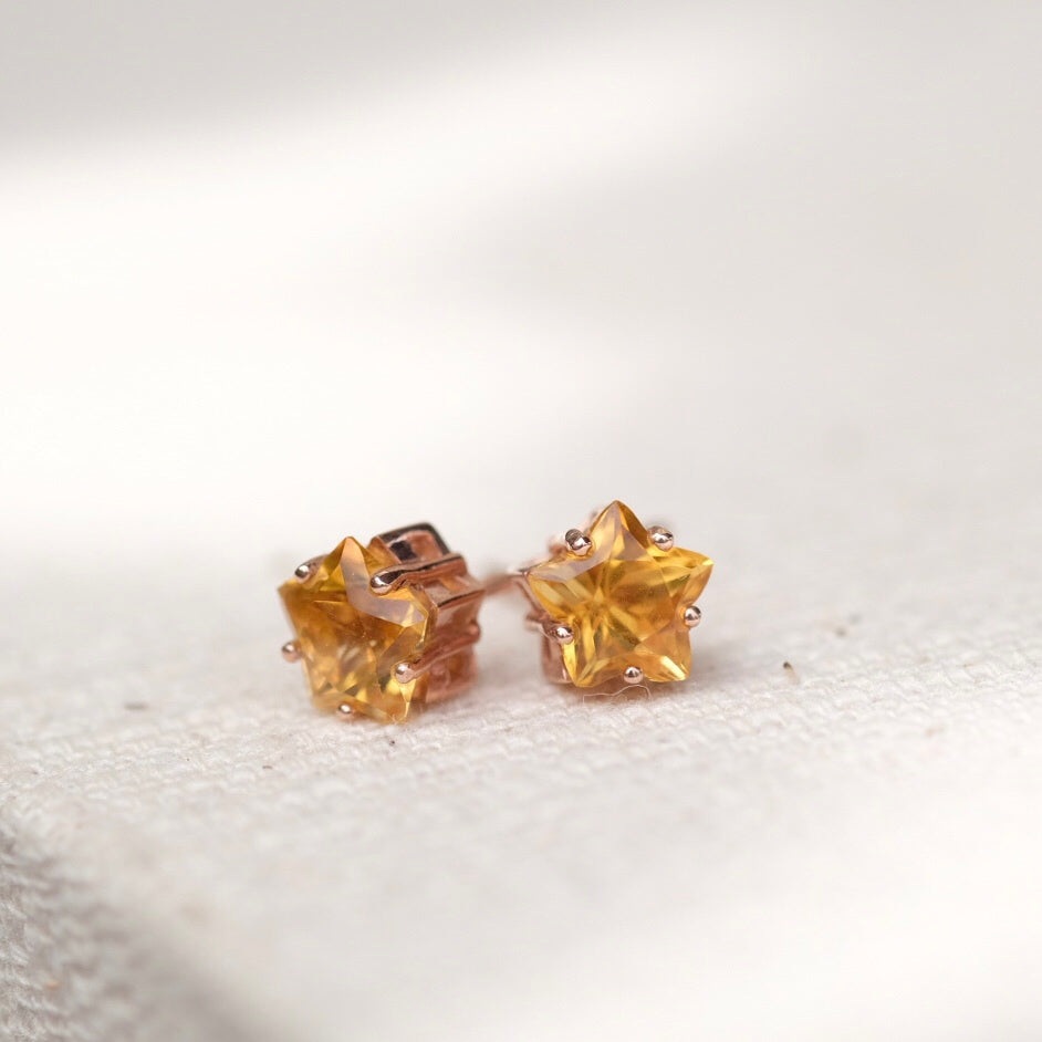 Aglae Star Earrings - Citrine