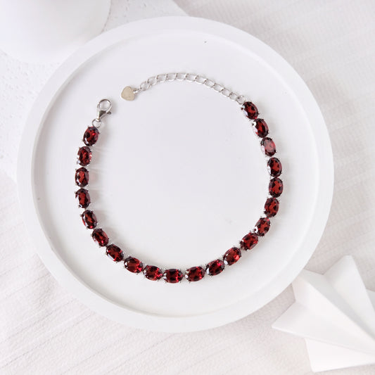 Eleanor Bracelets - Garnet