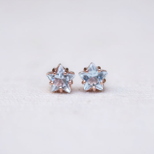 Aglae Star Earrings - Sky Blue Topaz