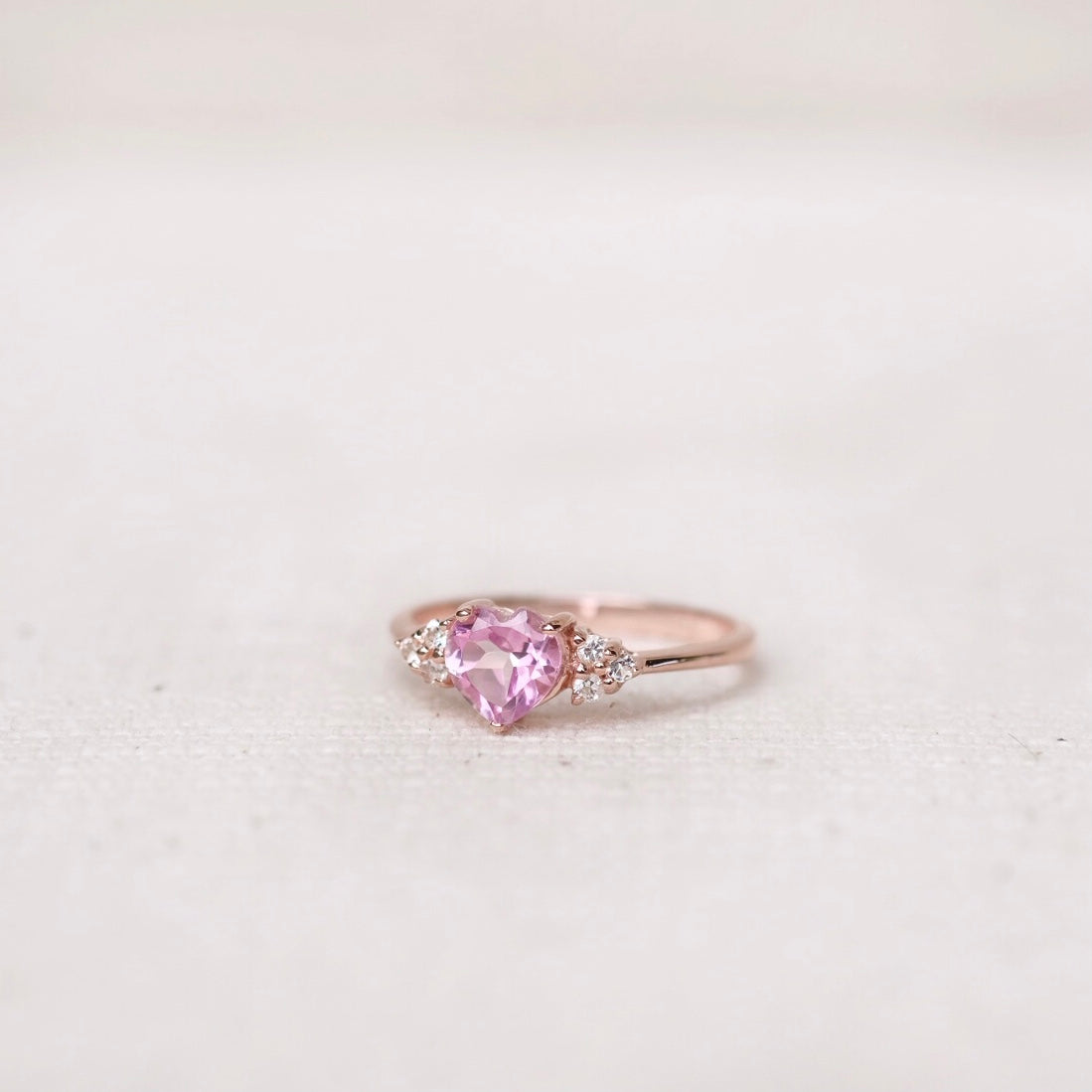Joli Heart Rings - Pink Topaz