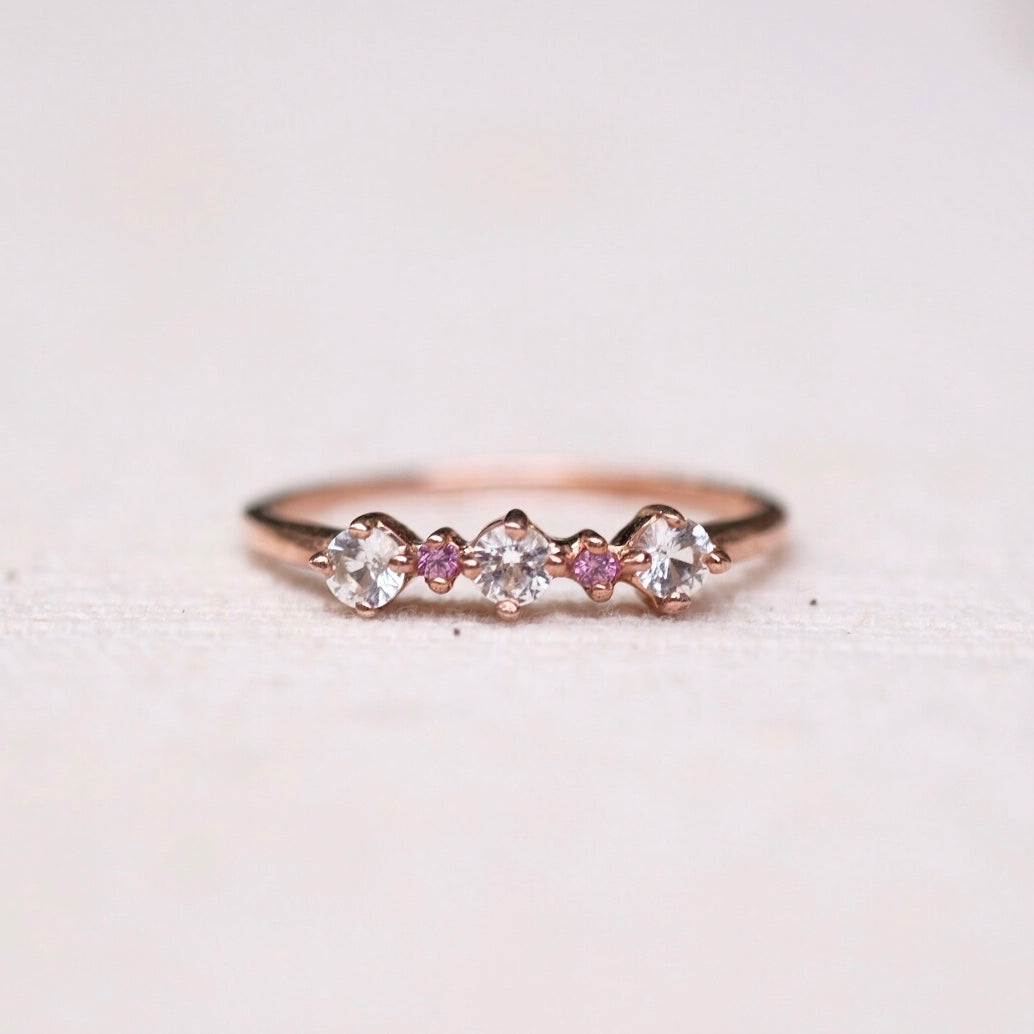 Sirine Rings - White Topaz & Pink Sapphire