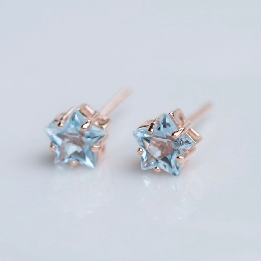 Aglae Star Earrings - Sky Blue Topaz